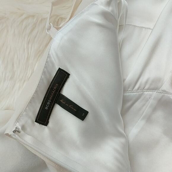 BCBG MAXAZIRA Layered Dress Shift Black White Cream Sheath Pencil Womens Size 6 - Picture 8 of 8